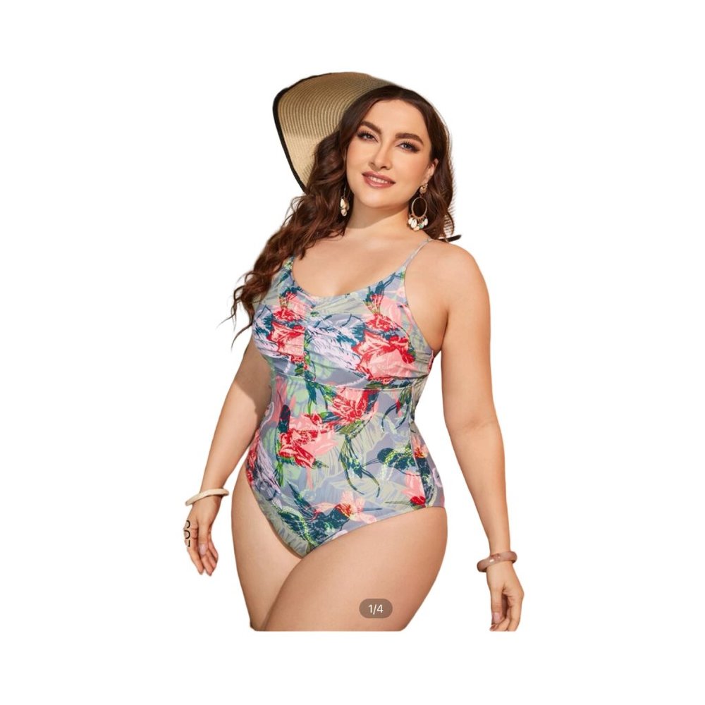 WOMEN'S BEACH SWIMSUIT ONE PIECE LARGE SIZE MULTICOLOR SIZE 3XL  SHEIN